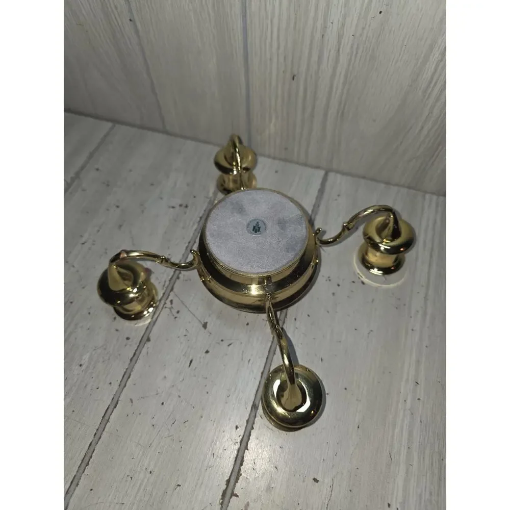 Vtg 90s Partylite Winchester 4 Candle Holder Solid Brass Lacquer Finish Regency - Picture 3 of 7